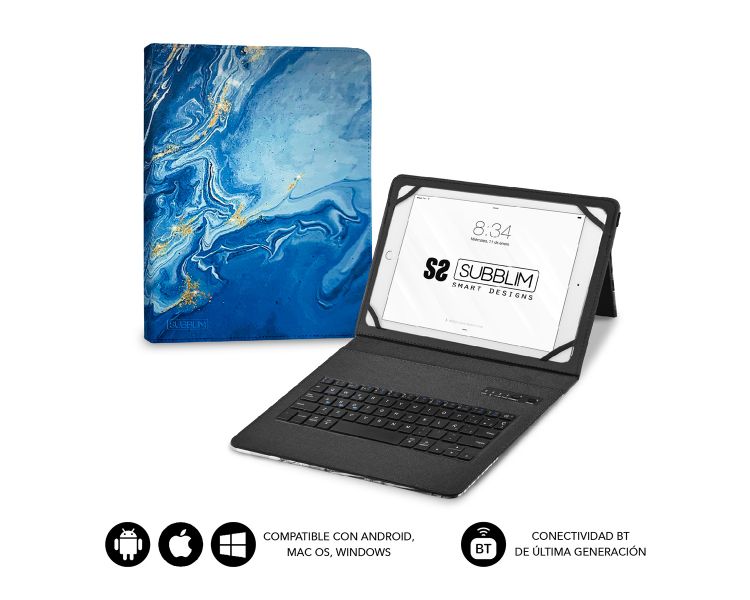 funda-teclado-tablet-keytab-pro-bt-marmol-azul-subblim-0