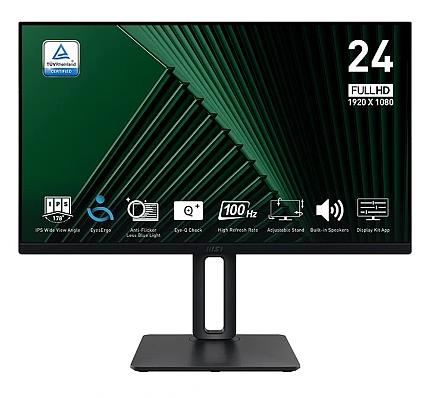lcd-monitormsipro-mp245pg238businesspanel-ips1920x1080169100hzmatte1-msswivelpivotheight-adjustabletiltcolour-blackpromp245pg-0