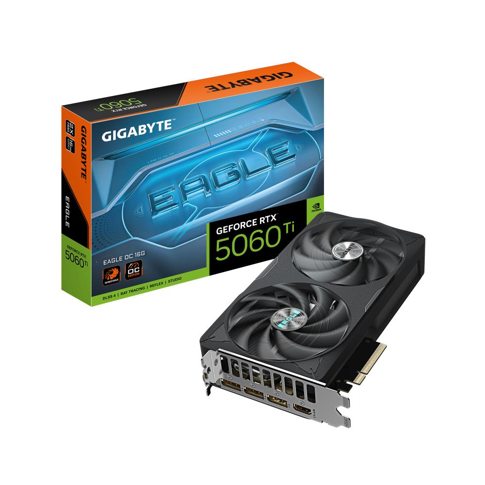 graphics-cardgigabytenvidia-geforce-rtx-5060-ti16-gbgddr7128-bitpcie-50-16xgpu-2617-mhzdual-slot-fansink1xhdmi3xdisplayportgv-n506teagleoc-16gd10-0