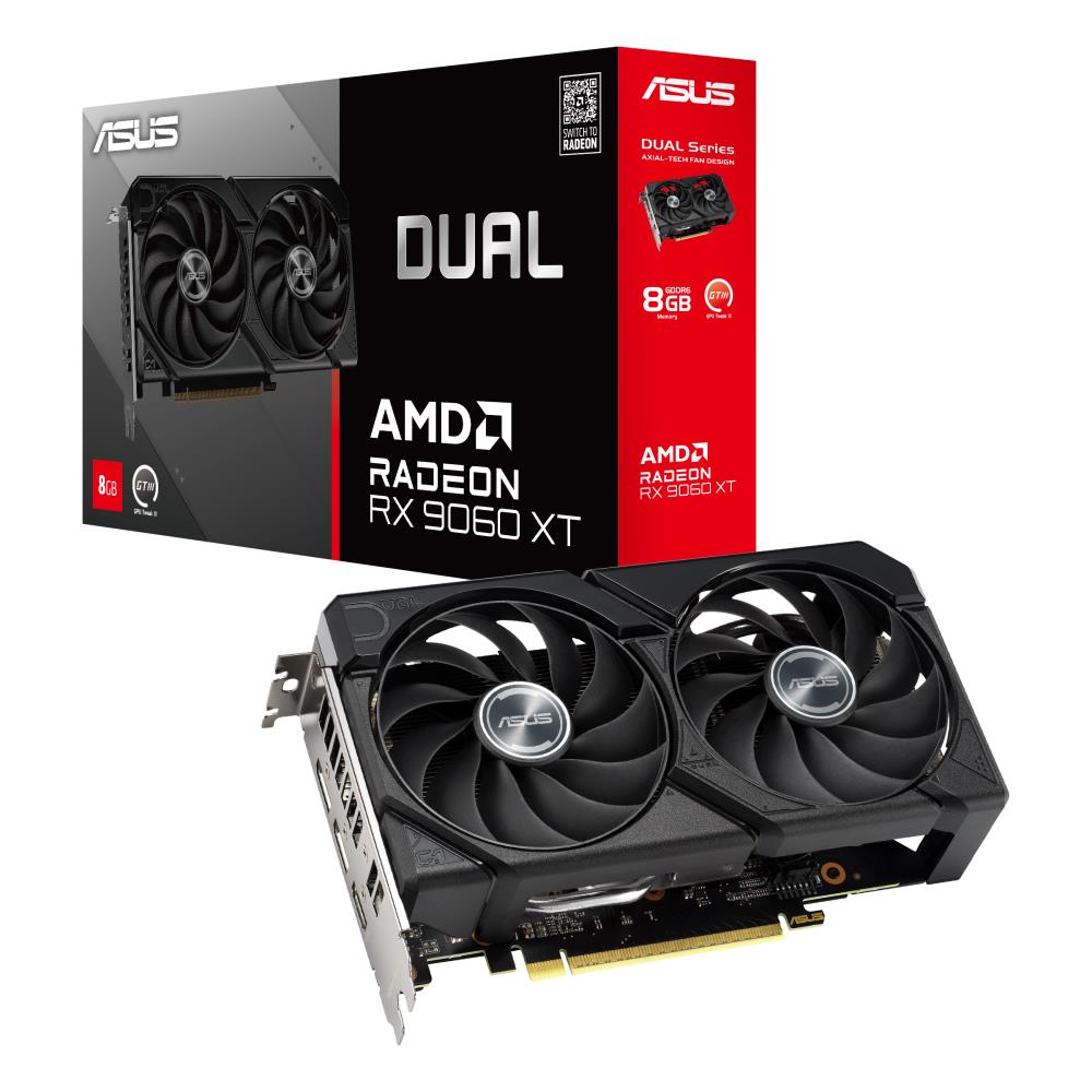 graphics-cardasusamd-radeon-rx-9060-xt8-gbgddr6128-bitpcie-50-16xgpu-2550-mhzdual-slot-fansink1xhdmi2xdisplayportdual-rx9060xt-8g-0